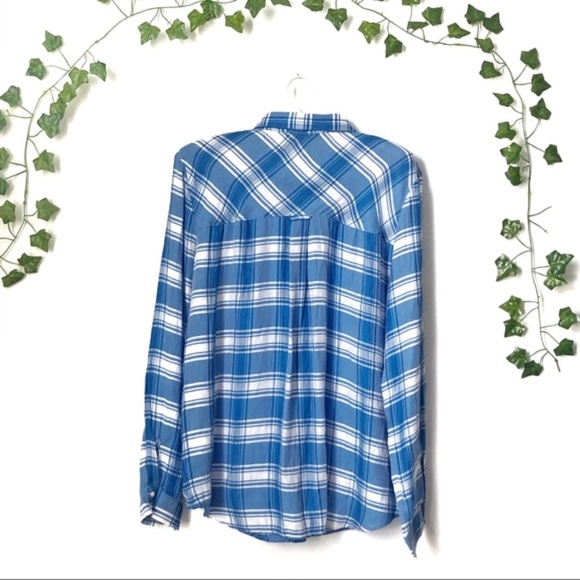 Zara | Blue Plaid Top - Picture 2 of 3